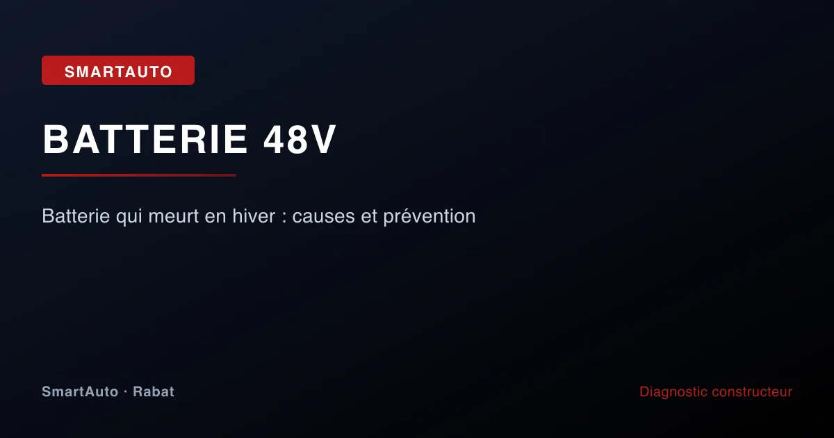 Illustration article : batterie qui meurt en hiver : causes et prévention — SmartAuto Rabat