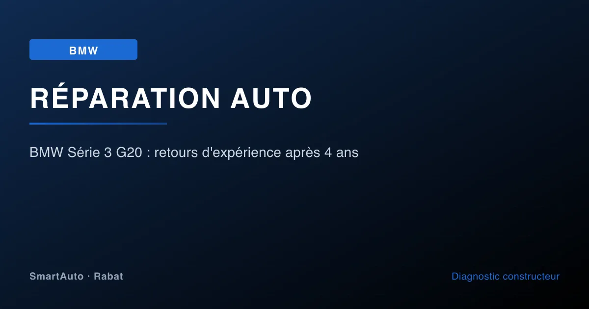 Diagnostic et réparation BMW à Rabat par SmartAuto — atelier Agdal Hay Riad