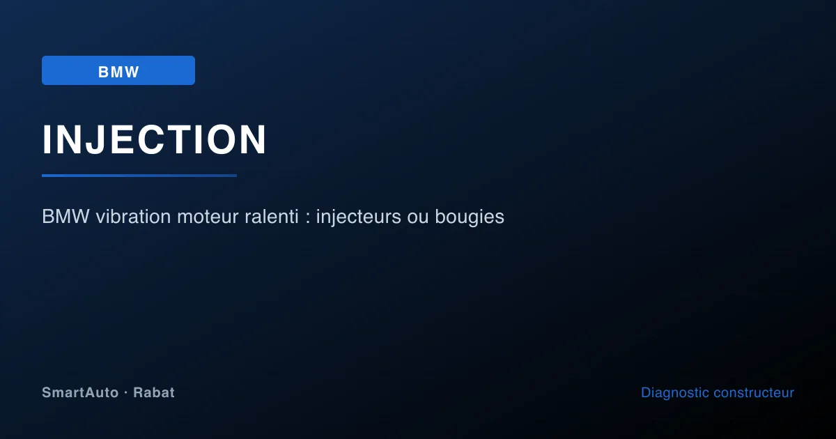 Photo intervention BMW chez SmartAuto Rabat — bmw vibration moteur ralenti : injecteurs ou bougies