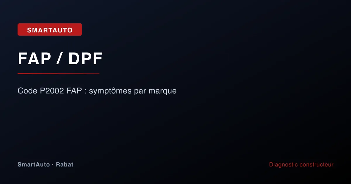 Code P2002 FAP : symptômes par marque — atelier SmartAuto Rabat Agdal véhicules allemands