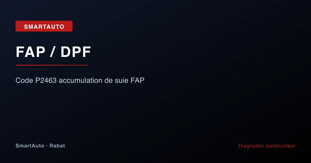 Code P2463 accumulation de suie FAP — atelier SmartAuto Rabat Agdal véhicules allemands