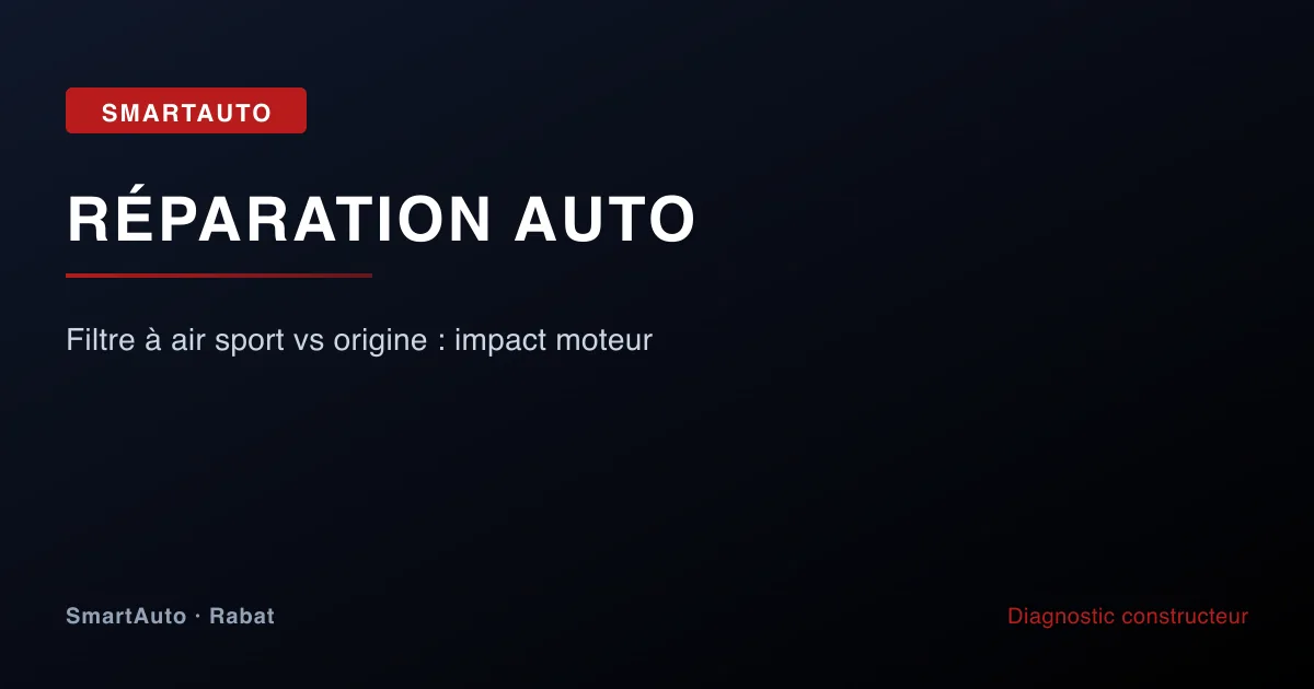 Filtre à air sport vs origine : impact moteur — atelier SmartAuto Rabat Agdal véhicules allemands