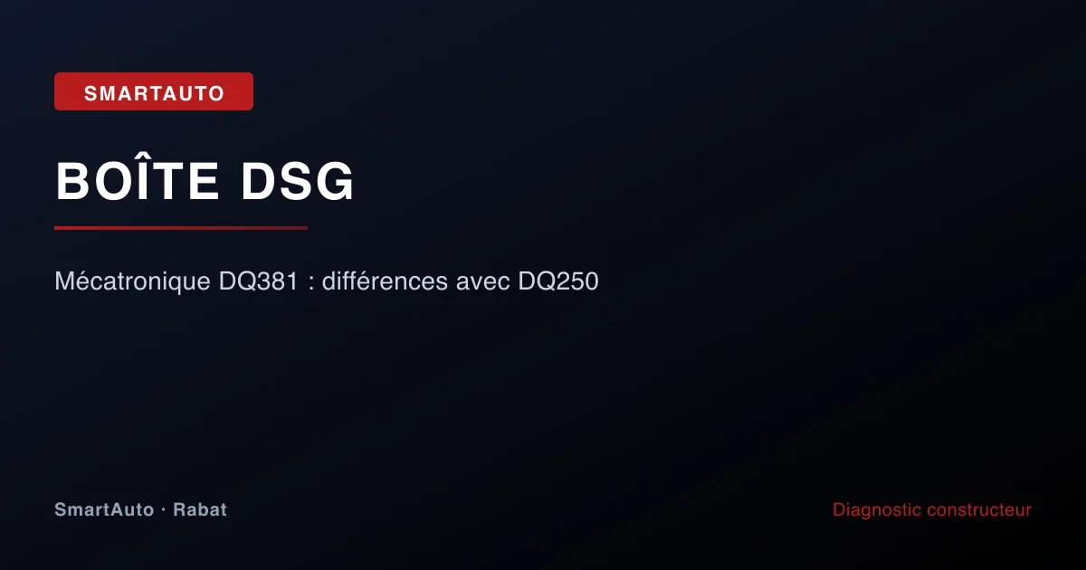 Illustration article : mécatronique dq381 : différences avec dq250 — SmartAuto Rabat